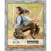 Icona Bay Rustic Gray 16x20 Picture Poster Frame, Polyresin Woodgrain, Barnwood Collection, 1 Pack