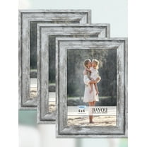 Icona Bay 4x6 Azure Gray Picture Frames, Coastal Style, 3 Pack, Bayou Collection (US Company)