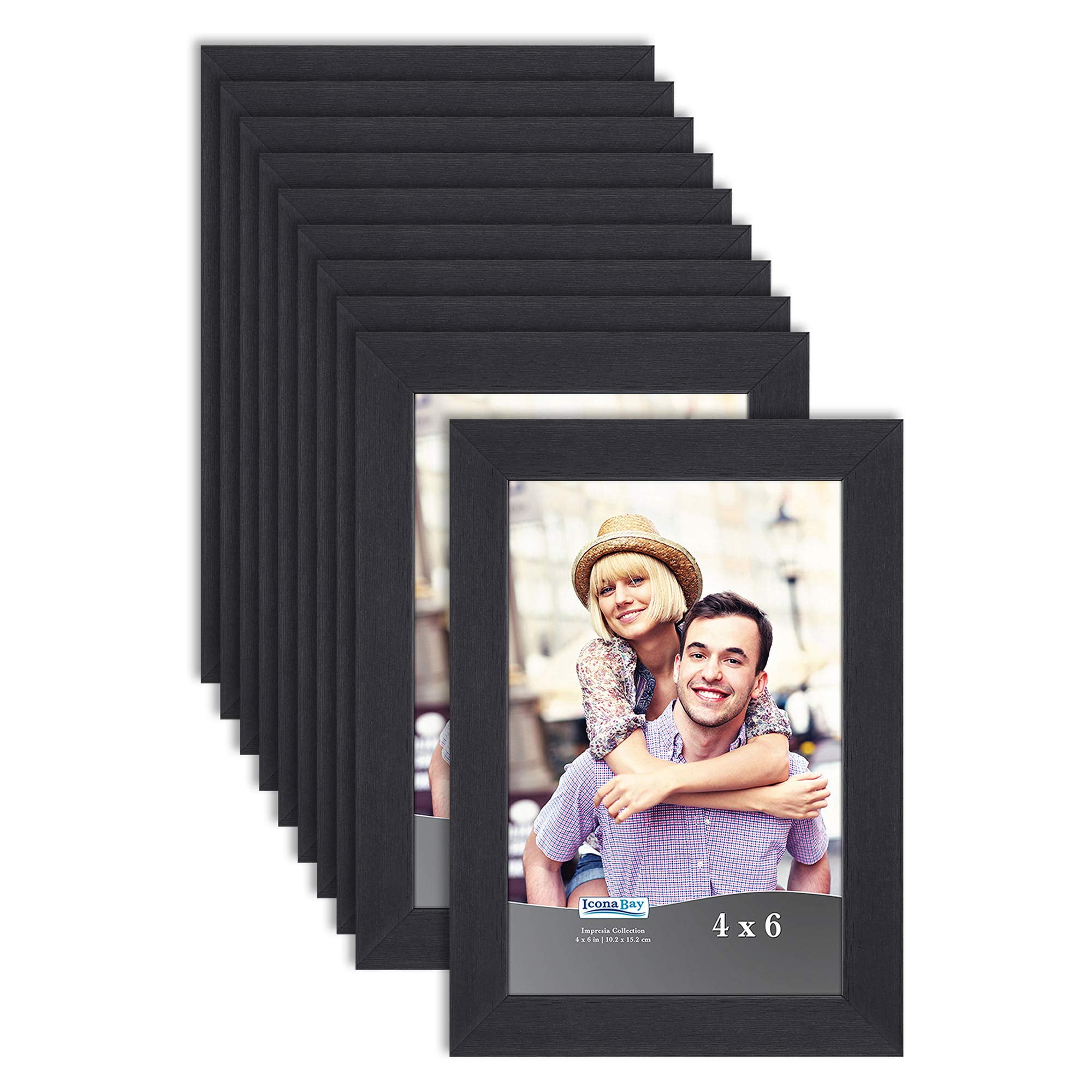 Icona Bay 4x6 Picture Frames (Black, 6 Pack), Sturdy Wood Composite Photo  Frames 4 x 6, Sleek Design, Table Top or Wall Mount, Exclusives Collection