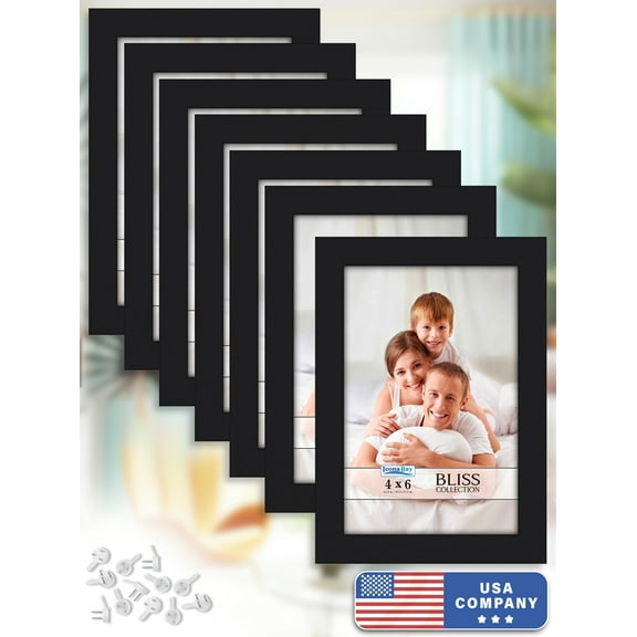 Icona Bay 4x6 Black Picture Frames, 12 Pack, Bliss Tabletop Frames
