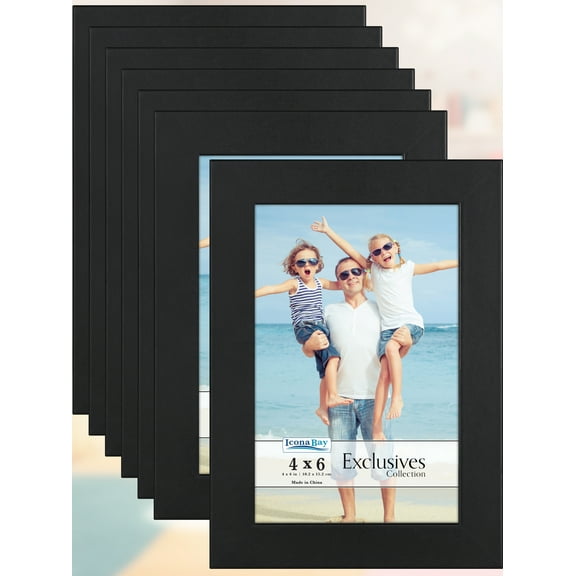 Icona Bay 4x6 Black Picture Frames, 12 Pack, Exclusives Collection (US Company)
