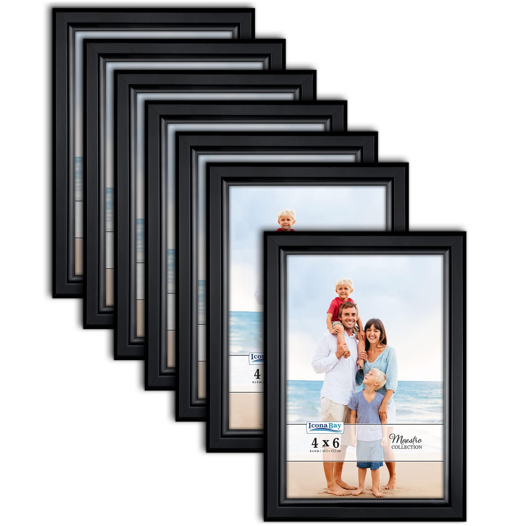 Icona Bay 4x6 Black Picture Frames, Modern Contemporary Style, 12 Pack, Maestro Collection (US Company), Size: 4 inch x 6 inch