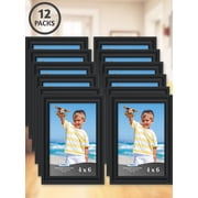 Icona Bay 4x6 Black Picture Frames, Shabby-chic Style, 12 Pack, Inspirations Collection (US Company)
