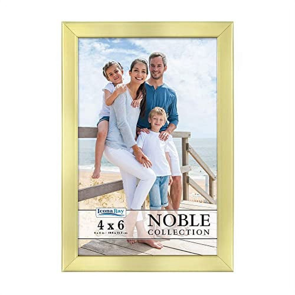 Icona Bay 4x6 Brushed Gold Picture Frame, ContempoModern Style, 1 Pack