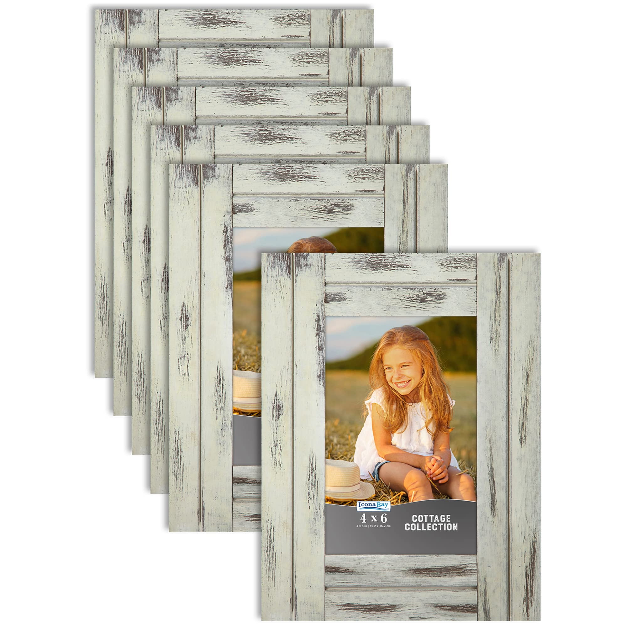 Icona Bay 4x6 Picture Frames (Black, 6 Pack), Sturdy Wood Composite Photo  Frames 4 x 6, Sleek Design, Table Top or Wall Mount, Exclusives Collection