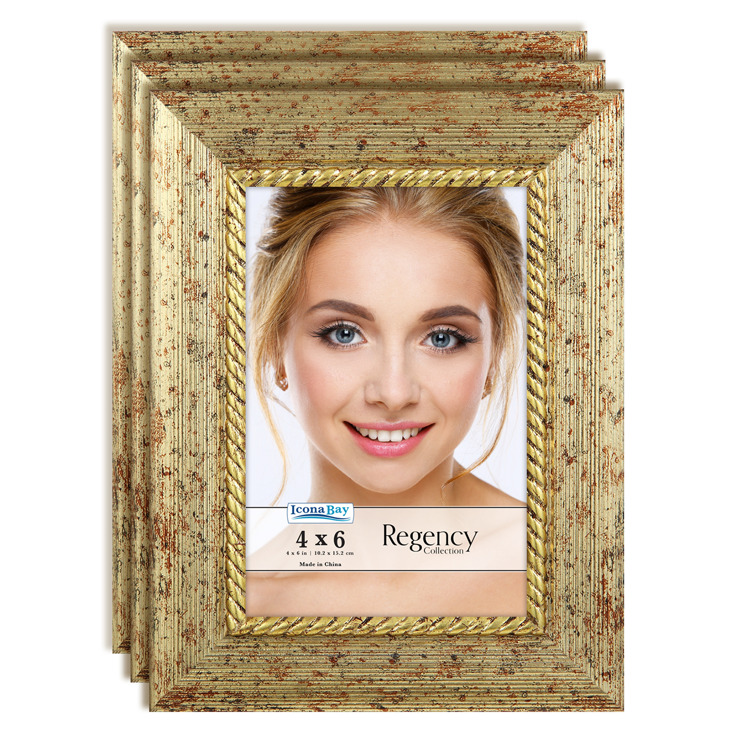 Icona Bay 4x6 Gold Picture Frames, 3 PK, Regency Tabletop Frames