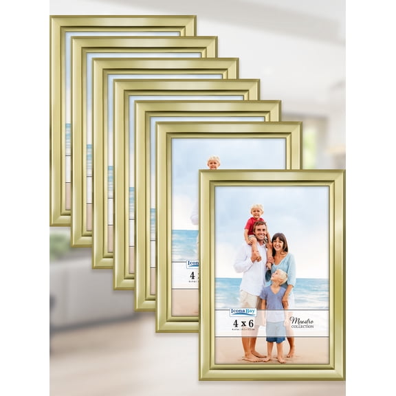 Icona Bay 4x6 Gold Picture Frames, Modern Contemporary Style, 12 Pack, Maestro Collection (US Company)