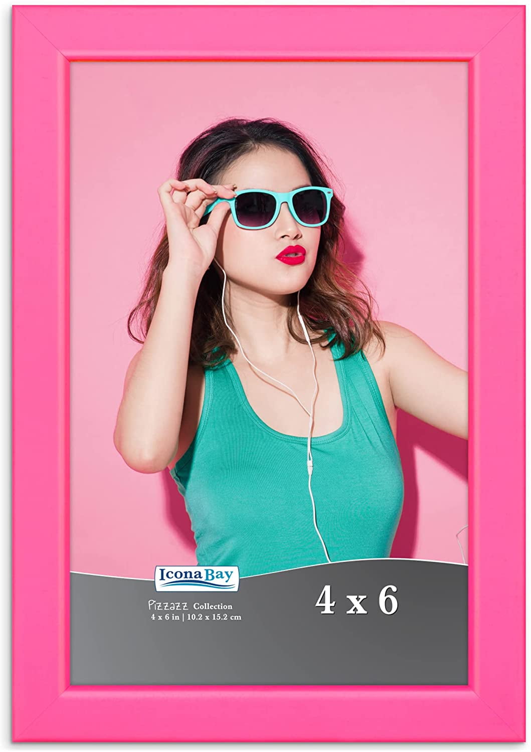 Icona Bay 4x6 Pink Solid Wood Picture Frame, 1 Pack, Pizzazz Tabletop