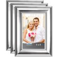 thumbnail image 1 of Icona Bay 4x6 Silver Picture Frame, Glam Style, 3 Pack, Elegante Collection (US Company), 1 of 6