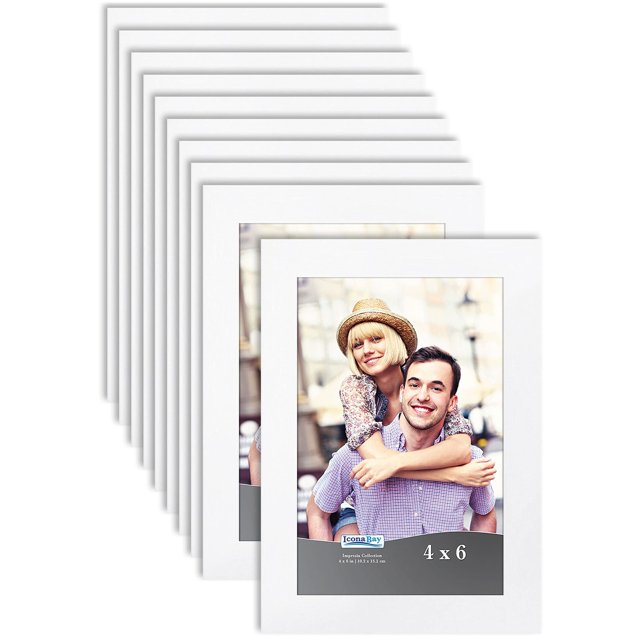 Icona Bay 4x6 White Picture Frame, Modern Style, 10 Pack, Impresia