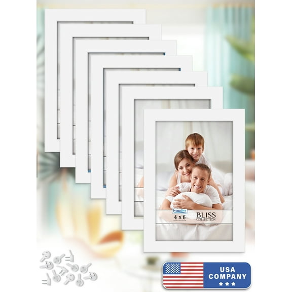 Icona Bay 4x6 White Picture Frames, 12 Pack, Bliss Tabletop Frames