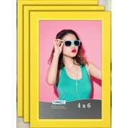 Icona Bay 4x6 Yellow Solid Wood Picture Frames, 3 Pack, Pizzazz Tabletop Frames