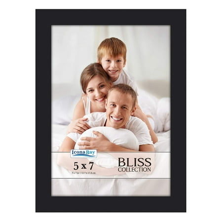 Icona Bay 5x7 Black Picture Frame, 1 Pack, Bliss Tabletop Frames