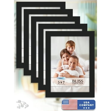 Icona Bay 5x7 Black Picture Frames, 5 Pack, Bliss Tabletop Frames