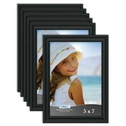 Icona Bay 5x7 Black Picture Frames, Shabby-chic Style, 6 Pack, Inspirations Collection (US Company)