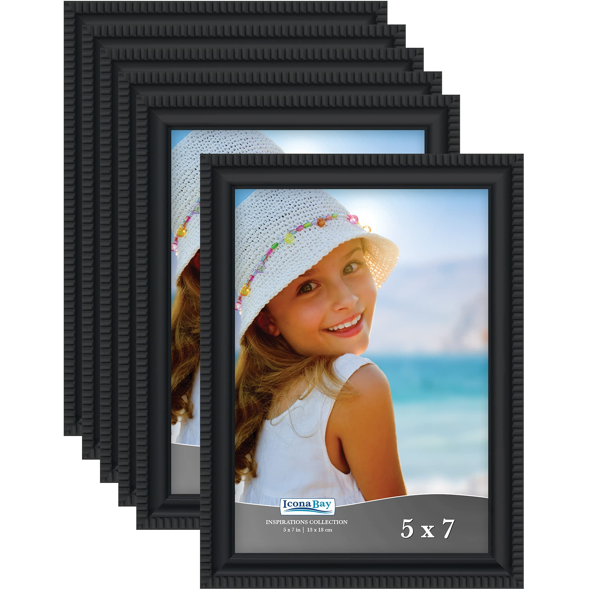 Icona Bay 8x10 Alder Gray Picture Frame with Mat for 5x7 Photo, 1 Pack, Exclusives Collection (US Company), Size: 8x10 Mat to 5x7