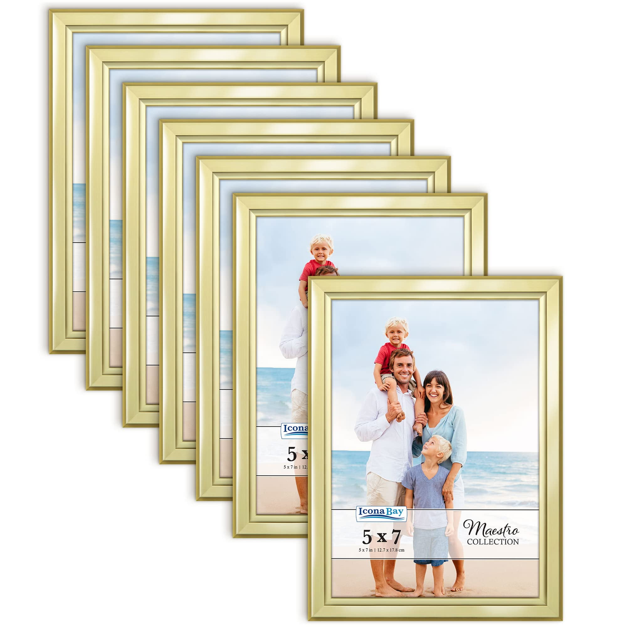 Icona Bay 5x7 Gold Picture Frames, 12 Pack, Modern Style, HD Glass ...