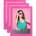 thumbnail image 1 of Icona Bay 5x7 Pink Wood Picture Frames, 3 Pack, Pizzazz Tabletop Frames, 1 of 7