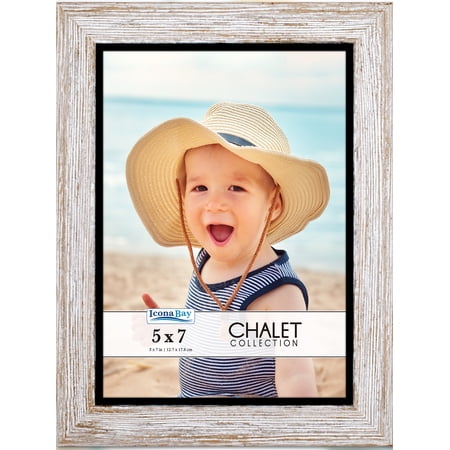 Icona Bay 5x7 Transom Brown Picture Frames, Modern Rustic Style, 1 Pack, Chalet Collection (US Company)