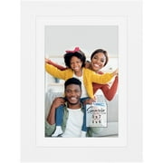 Icona Bay 5x7 White Solid One-Piece Picture Frame W/ Mat for 4x6, Sunrise Tabletop or Wall Mounted Frames