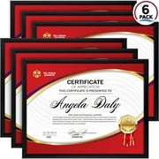 Icona Bay 8.5x11 Black Certificate Frames, Contempo-Modern Style, 6 Pack, Noble Collection (US Company)