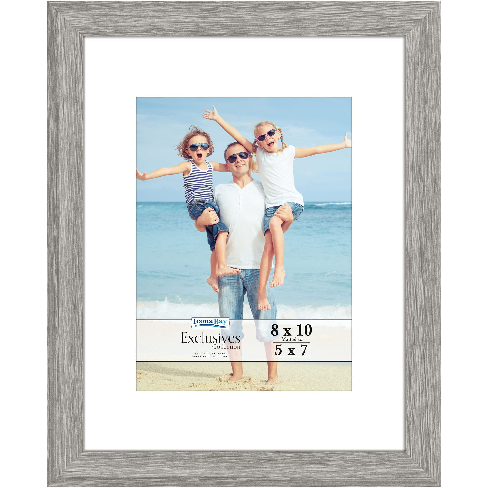  Icona Bay 8x10 Light Oak Picture Frame with Removable Mat for  5x7 Photo, Modern Style Wood Composite Frame, Table Top or Wall Mount,  Bliss Collection
