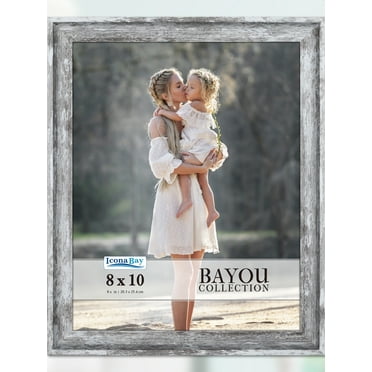 Icona Bay 8x10 Azure Gray Picture Frame, Coastal Style, 1 Pack, Bayou Collection (US Company)