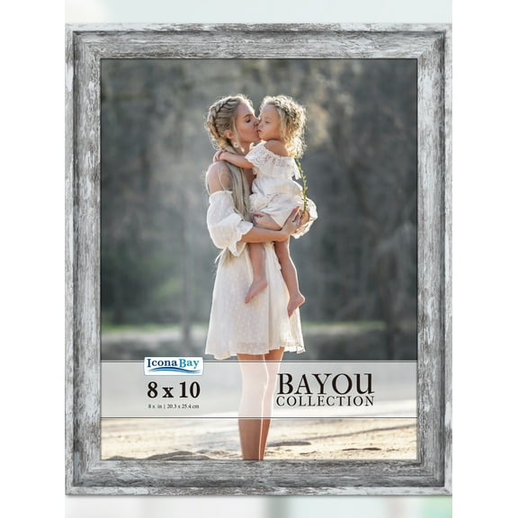 Icona Bay 8x10 Azure Gray Picture Frame, Coastal Style, 1 Pack, Bayou Collection (US Company)