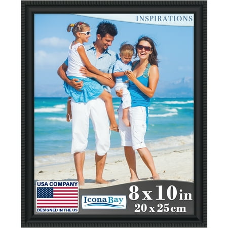 Icona Bay 8x10 Black Picture Frame, Shabby-chic Style, 1 Pack, Inspirations Collection (US Company)