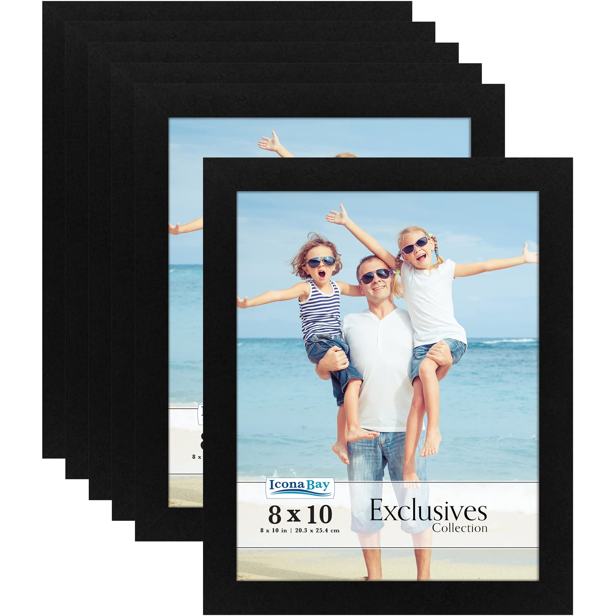 Icona Bay 8x10 Black Picture Frames, 6 Pack, Exclusives Collection (US