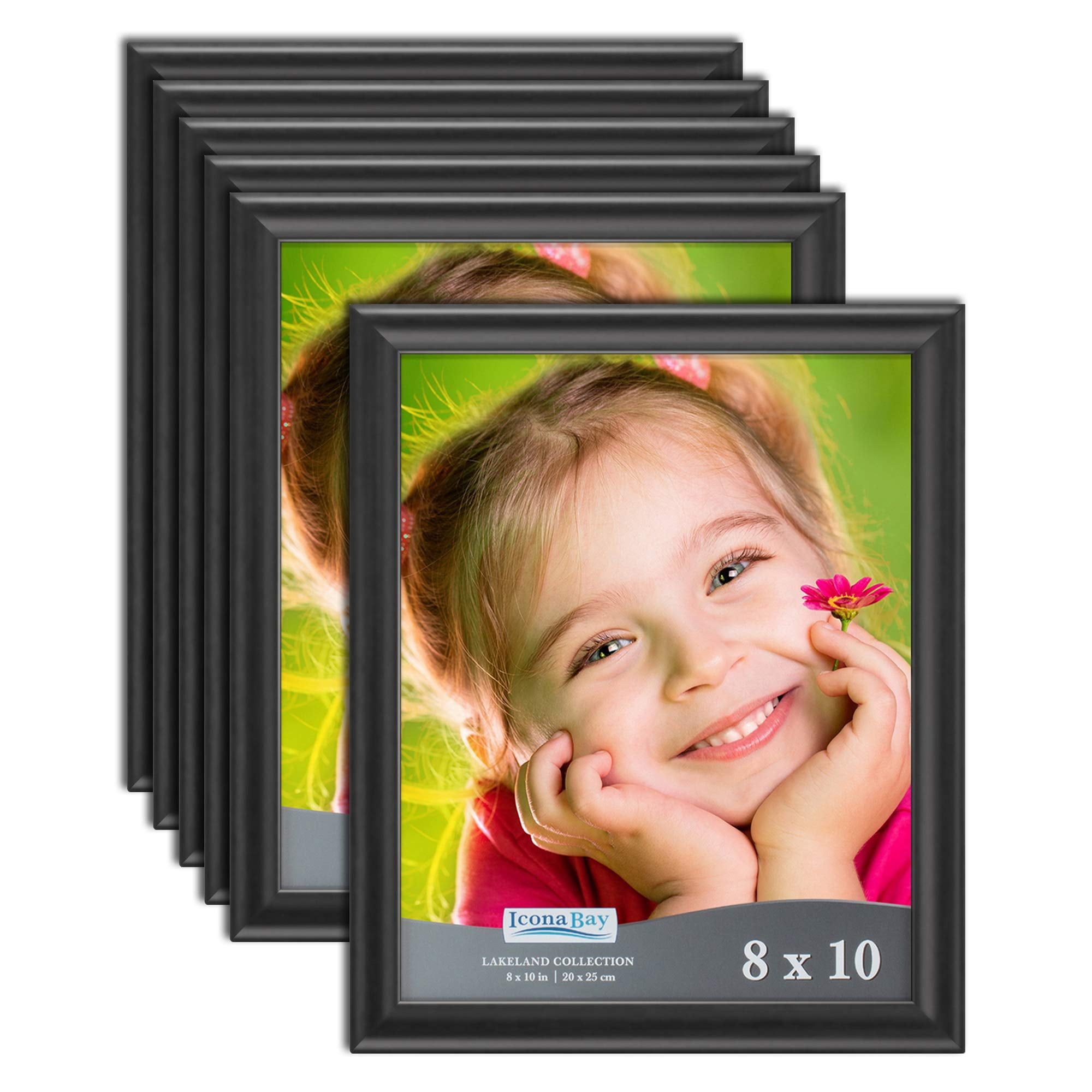 Icona Bay 8x10 Black Picture Frames, Classic Style, 6 Pack, Lakeland