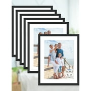 Icona Bay 8x10 Black Picture Frames w/ Removable Mat, Contempo-Modern Style, 6 Pack, Noble Collection (US Company)