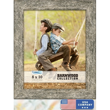 Icona Bay 8x10 Brown Oak Picture Frame, 1 Pack, Barnwood Tabletop Frames