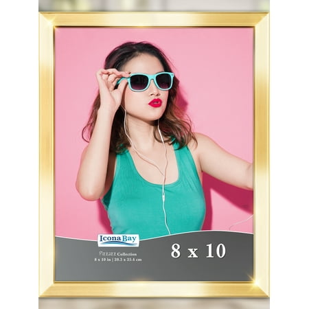 Icona Bay 8x10 Gold Solid Wood Picture Frame, Pizzazz Tabletop Frames