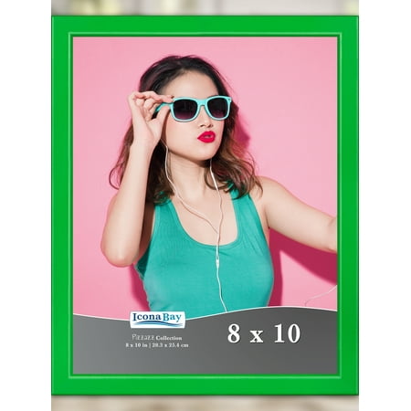 Icona Bay 8x10 Green Solid Wood Picture Frame, 1 Pack, Pizzazz Tabletop Frames