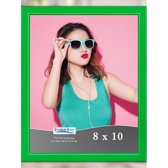 Icona Bay 8x10 Green Solid Wood Picture Frame, 1 Pack, Pizzazz Tabletop Frames
