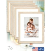 Icona Bay 8x10 Light Oak Picture Frames W/ 5x7 Mat, 5 PK, Bliss Tabletop Frames