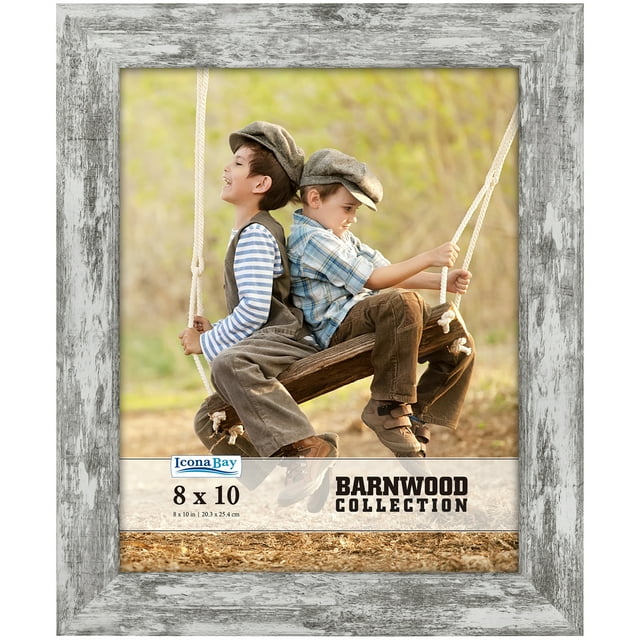 Icona Bay 8x10 Pony Gray Picture Frame, Rustic Style, 1 Pack, Barnwood Collection (US Company)