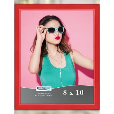 Icona Bay 8x10 Red Solid Wood Picture Frame, 1 Pack, Pizzazz Tabletop Frames