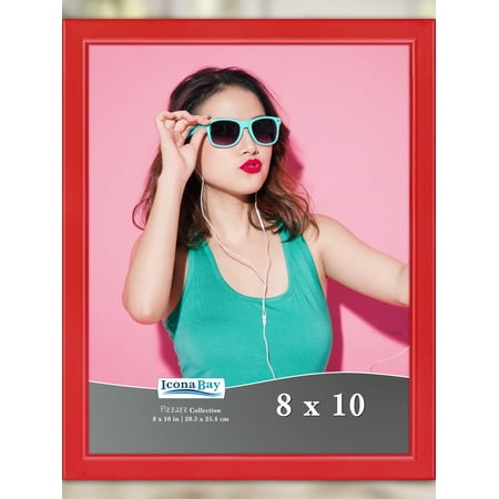 Icona Bay 8x10 Red Solid Wood Picture Frame, 1 Pack, Pizzazz Tabletop Frames