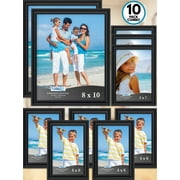 Icona Bay Semi-gloss Photo Frames Set, Mixed Sizes, Black, 10 Pack