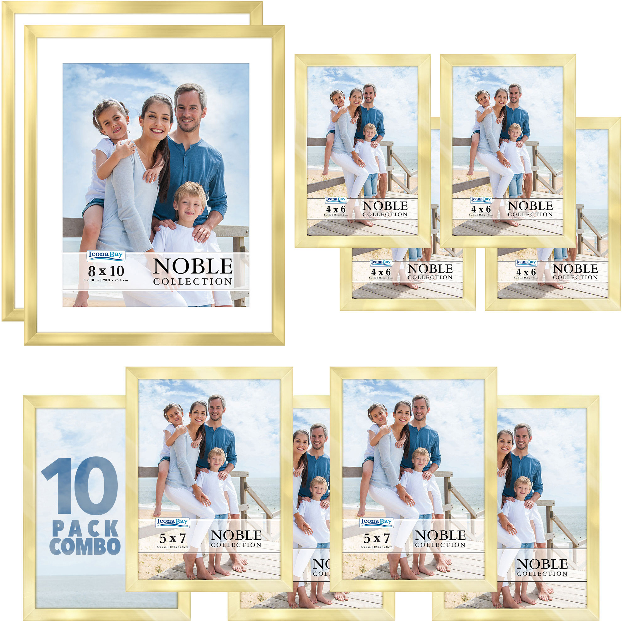 Icona Bay Gallery Set of Gold Picture Frames, Modern Contemporary Style ...