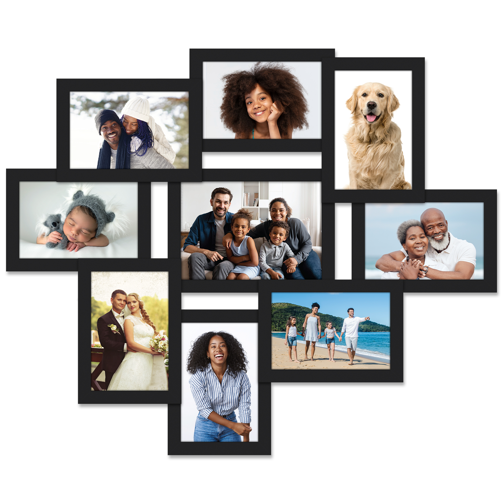 Mainstays Quatrefoil 17Opening Collage Frame, Black