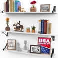 thumbnail image 1 of Icona Bay Rustic Wall Shelves W/ Brackets Set of 3 (Multiple Sizes), 1 of 7