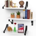 thumbnail image 1 of Icona Bay Rustic Wall Shelves W/ Brackets Set of 3 (Multiple Sizes), 1 of 7