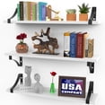 thumbnail image 1 of Icona Bay Rustic Wall Shelves W/ Brackets Set of 3 (Multiple Sizes), 1 of 7