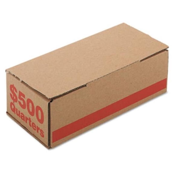 Iconex ICX94190089 Corrugated Cardboard Coin Storage with Denomination Printed On Side, Orange