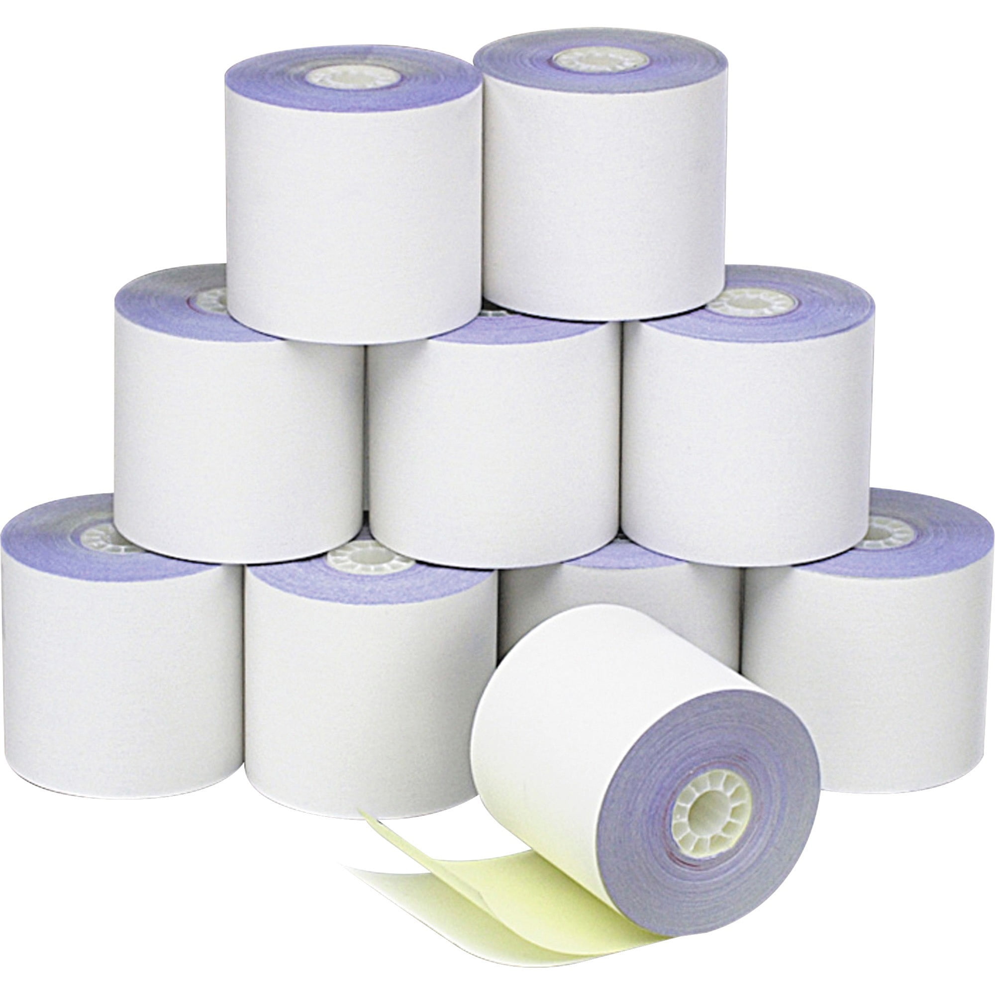 Iconex Impact Printing Carbonless Paper Rolls, 2.25" X 70 Ft, 10/pack | Bundle of 5 Packs White