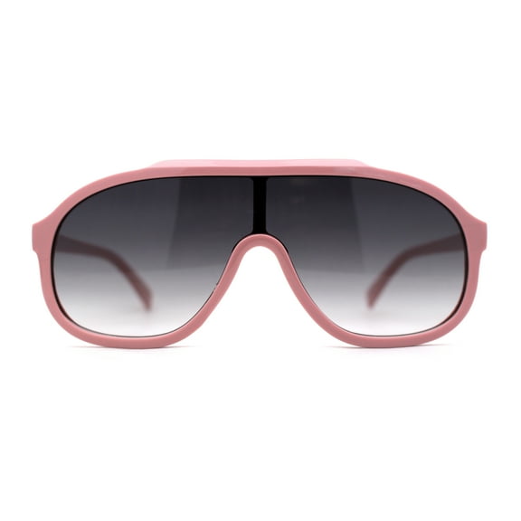 Iconic 80s Oversize Shield Racer Sport Plastic Sunglasses Pink Smoke