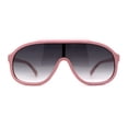 thumbnail image 1 of Iconic 80s Oversize Shield Racer Sport Plastic Sunglasses Pink Smoke, 1 of 4
